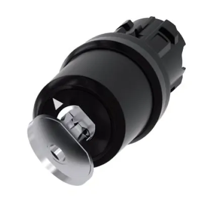 Siemens Schlüsselschalter 3SU1000-5JF01-0AA0 | 2 Schaltstellungen | verrastend | IP54 | Silber/Schwarz