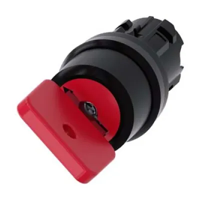 Siemens Schlüsselschalter 3SU1000-4FF01-0AA0 | O.M.R | 2 Schaltstellungen | verrastend | 22mm | IP67/IP69K | rot
