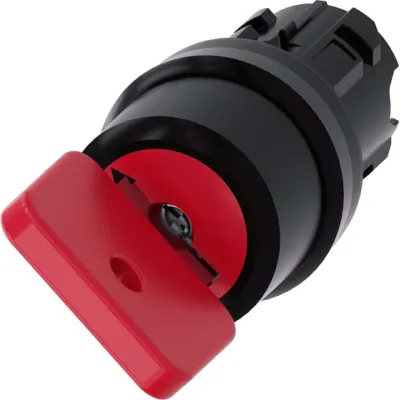 Siemens Schlüsselschalter 3SU1000-4FF01-0AA0 | O.M.R | 2 Schaltstellungen | verrastend | 22mm | IP67/IP69K | rot