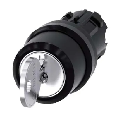 Siemens Schlüsselschalter RONIS 3SU1000-4BM01-0AA0 | 3 Schaltstellungen | tastend | IP67 | 22mm | Kunststoff | schwarz