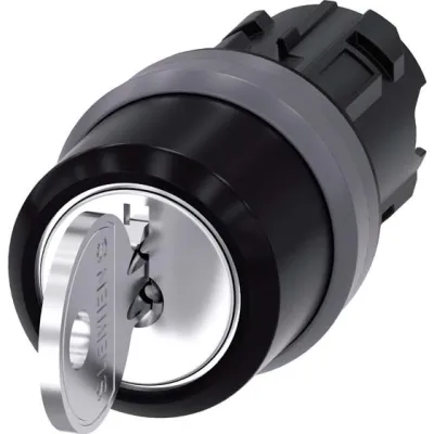 Siemens Schlüsselschalter RONIS 3SU1030-4BL11-0AA0 | 3 Stellungen | 22mm | verrastend | Metall Frontring | IP67