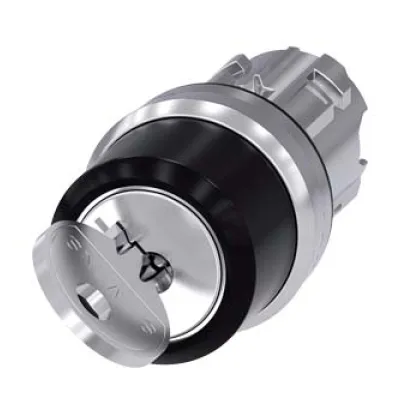 Siemens Schlüsselschalter 3SU1050-4BF01-0AA0 | RONIS | 2 Schaltstellungen | verrastend | 22mm | Metall | IP68 | silber