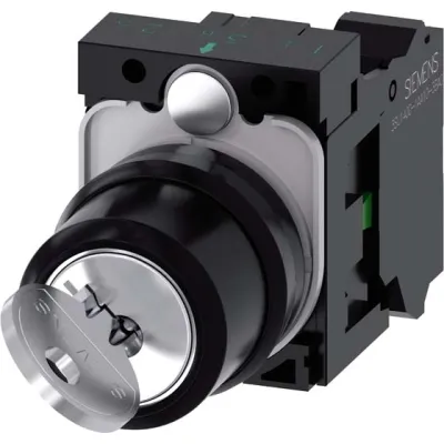 SIEMENS Schlüsselschalter RONIS 3SU1100-4BF11-3BA0 | 2 Schaltstellungen | verrastend | Ø22mm | IP67/IP69K | silber