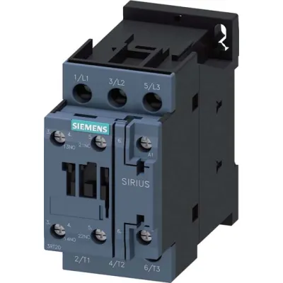 SIEMENS Leistungsschütz 3RT2026-1AC20 | 11kW 400V AC-3 | 24V AC Spule | 25A | 1S+1Ö | Schraubanschluss