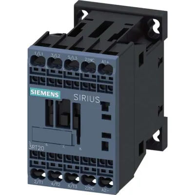 SIEMENS Leistungsschütz 3RT2016-2UB42 | 4 kW | 3-polig | AC-3 9A | DC 24V | Federzug | 1Ö | S00 | Reiheneinbau