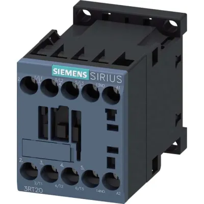 Siemens Leistungsschütz 3RT2016-1AN21 | 4kW 3-polig | AC-3 9A | 400V | 220V AC Spule | 1 Schließer | Schraubanschluss