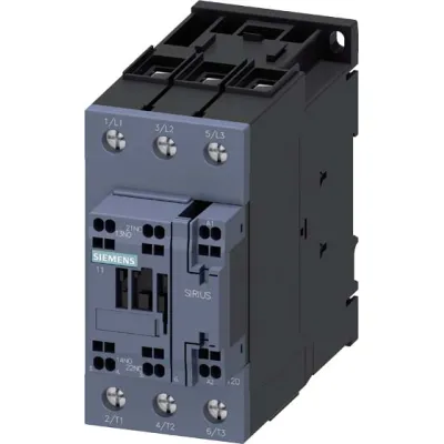 Siemens Leistungsschütz 3RT2036-3NB30 | SIRIUS | 22kW | 400V | 3-polig | AC/DC 20–33V | 51A | Schraubanschluss