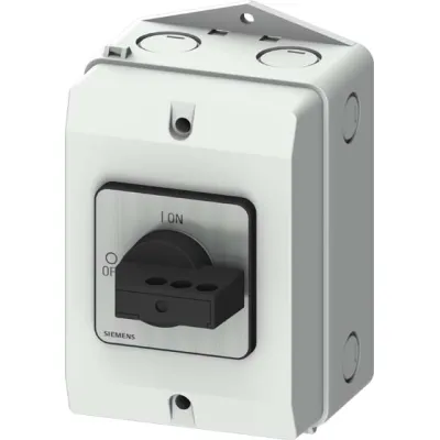 Siemens Lasttrennschalter 3LD2184-2GP21 | Hauptschalter 25A 3-polig IP65 | verriegelbar | Knebel | schwarz