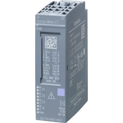 Siemens SIMATIC ET 200SP AI Energy Meter | 6ES7134-6PA01-0BU0 | Analoges Eingangsmodul 1A/5A | DC 19,2–28,8V | IP20