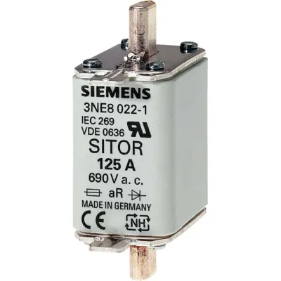 Siemens NH-Sicherungseinsatz 3NE8003-1 | SITOR gR | NH00 | 35A | 690V AC/440V DC | Stirnkennmelder | Stromrichterschutz