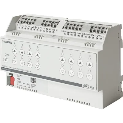 Siemens Sonnenschutzaktor KNX N543D51 5WG1543-1DB51 | 8x AC 230V 6A | REG 8TE | Endlagenerkennung | LED-Anzeige | IP20