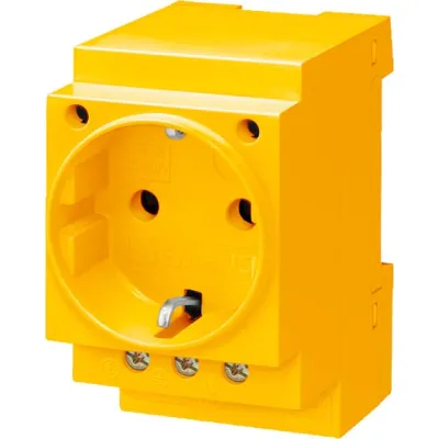 Siemens SCHUKO-Steckdose 5TE6810 | Hutschienenmontage | 16A | 230V | REG | Einbau | IP20 | gelb