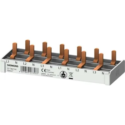 Siemens Stiftsammelschiene 5ST3673-6 | Phasenschiene 3+N | 6 Module | 10mm² | 63A | 112mm | berührungssicher | isoliert