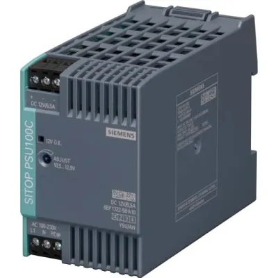 Siemens Stromversorgung SITOP PSU100C 6EP1322-5BA10 | 12V DC | 6,5A | 78W | Hutschiene | schmal | IP20 | AC/DC-Eingang