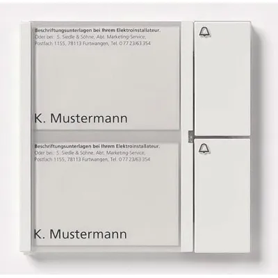 Siedle Tastenmodul TM 611-02 W | 022024 | Türsprechanlage Vario | 2 Ruftasten | 99x99 mm | Polycarbonat | Weiß