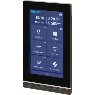 Siemens Touch Panel UP 205/22 5WG1205-2AB22 | KNX Bedienelement | 5 Zoll Touchscreen | Aluminium Glas | Unterputz