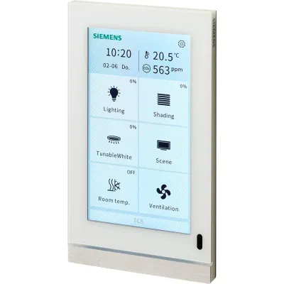 Siemens Touch Panel 5WG1205-2AB12 TC5 | KNX Bedienelement Unterputz | 5 Zoll Farbtouch | Aluminium Glas | Weiß RAL 9010