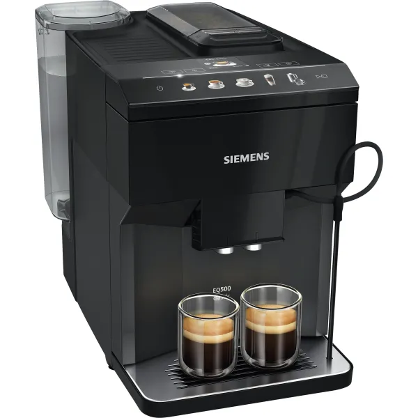 Siemens Kaffeevollautomat TP511D09 EQ500 classic | 15 bar | One-Touch | Milchbehälter | höhenverstellbar | schwarz