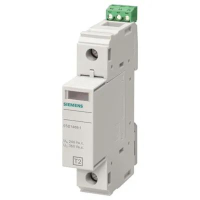 Siemens Überspannungsableiter Typ 2 | 1-polig | 350V | 40kA | Hutschiene | Fernmeldekontakt | IP20 | 5SD7461-1