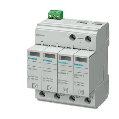 Siemens Überspannungsableiter Typ 2 5SD7464-1 | 4-polig | 350V | 40kA | Fernmeldekontakt | TN-S/TT | IP20