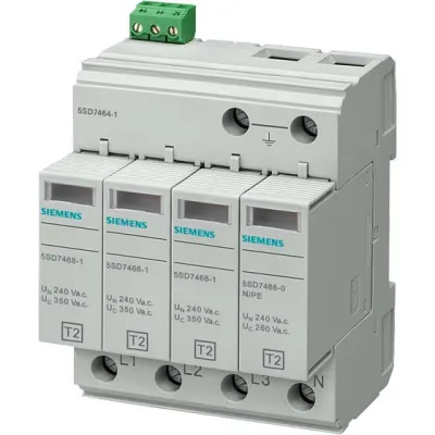 Siemens Überspannungsableiter Typ 2 5SD7464-1 | 4-polig | 350V | 40kA | Fernmeldekontakt | TN-S/TT | IP20
