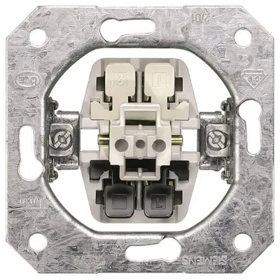 Siemens Wechselschalter-Unterputz 5TA2131 DELTA | 10A 250V | Basiselement Metall | IP20 | matt | Steckklemme