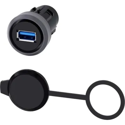 Siemens USB-Anschluss 3SU1930-0GA80-0AA0 | Zubehör für Befehlsgeräte | 22mm | Kunststoff mit Metallfrontring | sandgrau