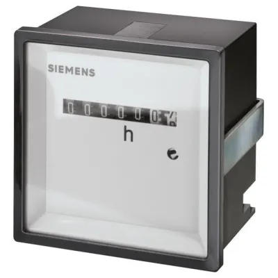 Siemens Zeitzähler 7KT5602 | Betriebsstundenzähler analog | Frontmontage | 72x72mm | AC 230V 50Hz | Quarz