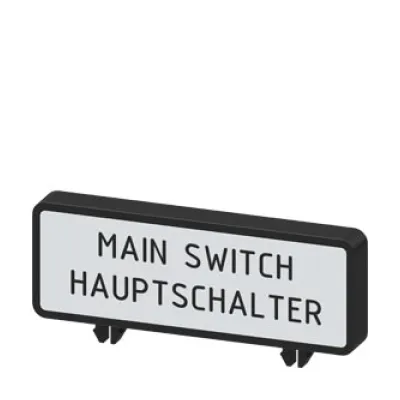 Siemens Zusatzschild 3LD9286-1A | Bezeichnungsschild Hauptschalter | deutsch/englisch | 47x17mm | Zubehör für 3LD2