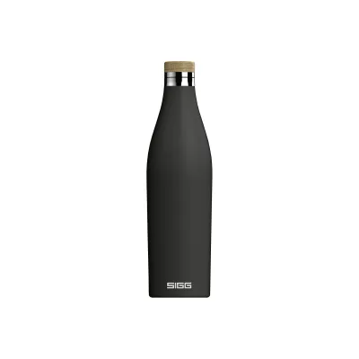 SIGG Trinkflasche Meridian Black 8999.9 | isoliert doppelwandig Edelstahl 700ml | auslaufsicher BPA-frei | Schwarz