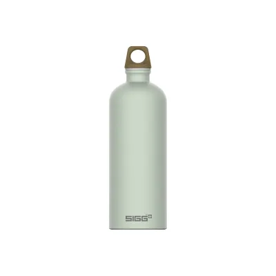 SIGG Trinkflasche Traveller MyPlanet | 1L | recyceltes Aluminium | auslaufsicher | BPA-frei | hellgrün