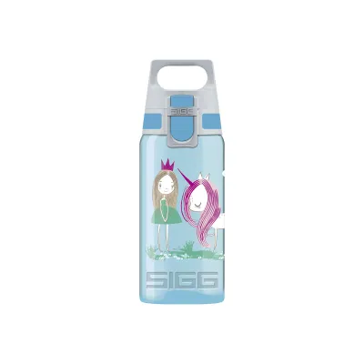 SIGG Kinder Trinkflasche Viva One Believe in Miracles | 0,5L | auslaufsicher | BPA-frei | Einhorn | hellblau