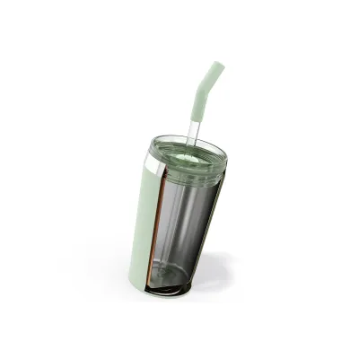 SIGG Thermobecher Helia 6015.10 | Kaffeebecher to go 0,45L | doppelwandig isoliert | Edelstahl | BPA-frei | Milky Green