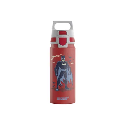 SIGG Trinkflasche Kinder WMB ONE 6035.30 | Batman Motiv | 600ml | Aluminium BPA-frei | Auslaufsicher | Rot