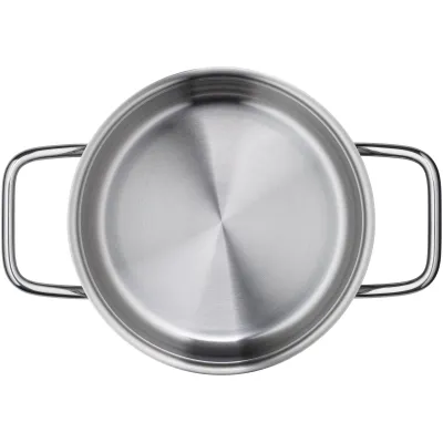 Silit Bratentopf Extra Cook 2101306290 | 16 cm mit Glasdeckel | Edelstahl 18/10 | Induktion | Messskala | edelstahl