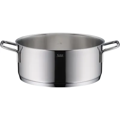 Silit Bratentopf Extra Cook 24 cm 2101306313 | Edelstahl 18/10 | Glasdeckel | Induktion | Spülmaschinenfest