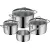 Bild: Silit Kochgeschirr-Set Extra Cook 2109306368 | 4-teilig | Edelstahl 18/10 | Induktion | Glasdeckel | Messskala | Silber