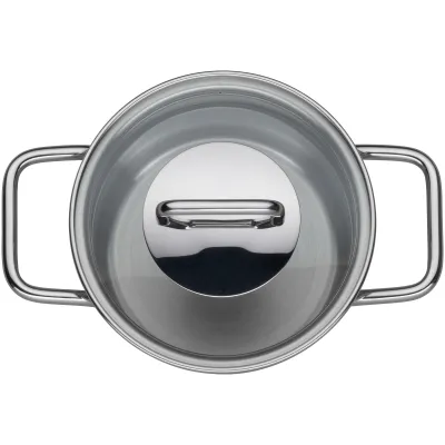 Silit Extra Cook Mini-Bratentopf 14 cm | Edelstahl 18/10 | Induktion | Glasdeckel | stapelbar | spülmaschinenfest