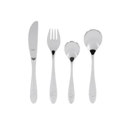 Silit Kinderbesteck Pezzy 4-tlg. | rostfreier Crominox Edelstahl | spülmaschinengeeignet | ab 3 Jahren