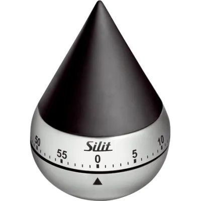 Silit Kurzzeitmesser Swing 21.4125.6489 | Küchentimer mechanisch | Edelstahl/Kunststoff | 0-59 Min. | Ø 6 cm | Silber