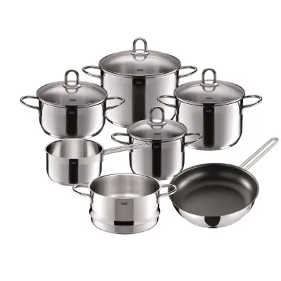 Silit Topfset Diamant 2109295891 | 7-teiliges Kochgeschirr-Set Induktion | Edelstahl | Glasdeckel | Spülmaschine