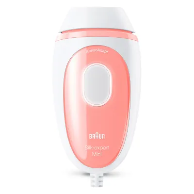 Braun IPL Haarentfernungsgerät Silk-expert Pro Mini PL1000 | IPL-Technologie | SensoAdapt | 3 Stufen | weiß/rosa
