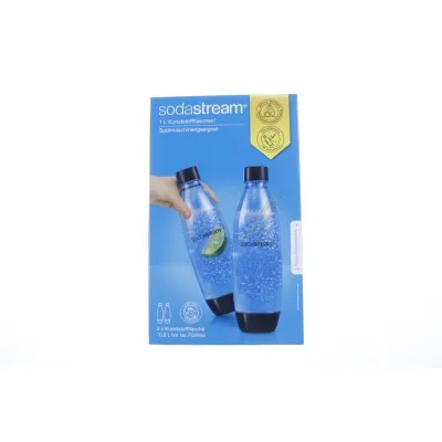 SodaStream FUSE Kunststoffflaschen 1L 2er-Pack | BPA-frei | spülmaschinengeeignet | DUO kompatibel | schwarz