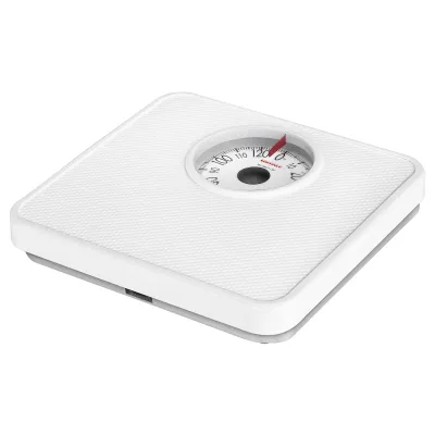 Soehnle Personenwaage 61098 Tempo | analog | 130 kg Tragkraft | rutschfest | Kunststoff-Trittfläche | weiß