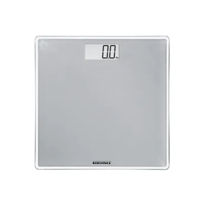 Soehnle Style Sense Compact 300 Personenwaage digital | 180kg Tragkraft | Glas | grau