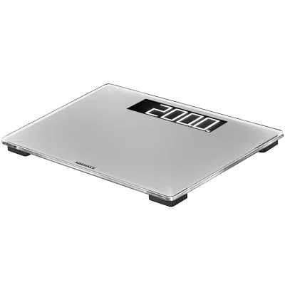 Soehnle Personenwaage 63864 Style Sense Comfort 600 | Digitalwaage bis 200 kg | LCD-Anzeige | Sicherheitsglas | Silber