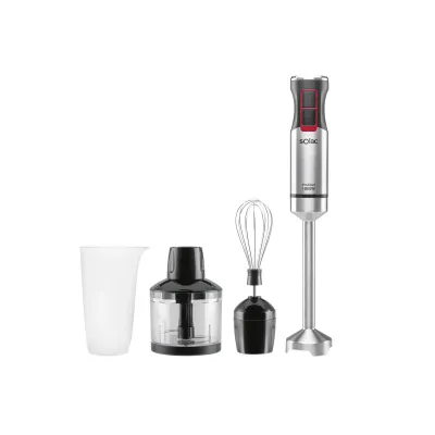 Solac Stabmixer BA5607 ProChef | 1000W Edelstahl | Handmixer Set mit Zerkleinerer, Schneebesen, Messbecher | BPA-frei