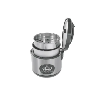 Solis Reiskocher Duo Programm 817 | 1,2l Edelstahl Rice Cooker & Dampfgarer | Timer | Warmhaltefunktion | Antihaft