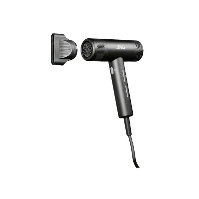 Solis Haartrockner Hair Perfection Ionic Black 3805 | Profi Ionen Föhn | 1600 Watt | Kompakt | Schwarz