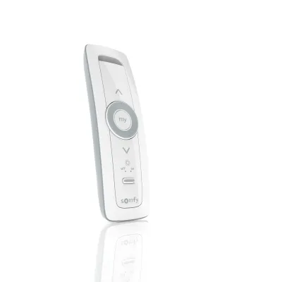 SOMFY Funk-Handsender 1800503 | RTS Fernbedienung | 433,42 MHz | Scrollrad für Jalousien & Dimmen | Pure Weiß